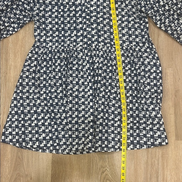 Cleobella Navy Blue and White Checkered Long Sleeve Dress - Picture 10 of 10